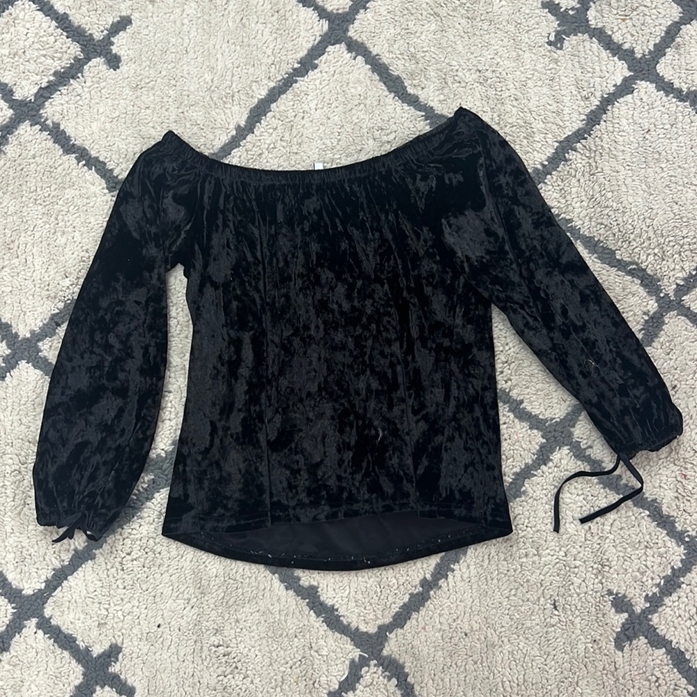 Butterflies and Zebras - Off the shoulder velvet top - great condition